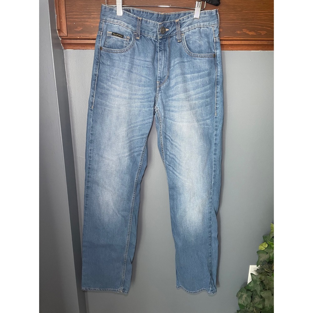 Flying Machine Mens Regular Straight Bruce Wash Blue Denim Jeans Size 30